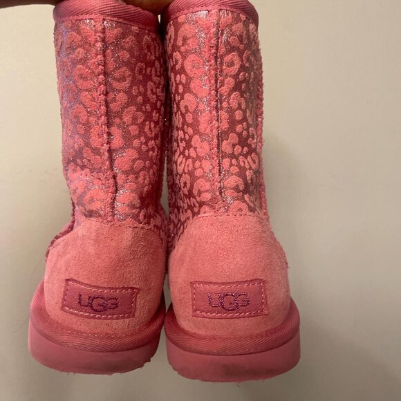 Ugg Pink Sparkly Cheetah Print Boots - Picture 3 of 3